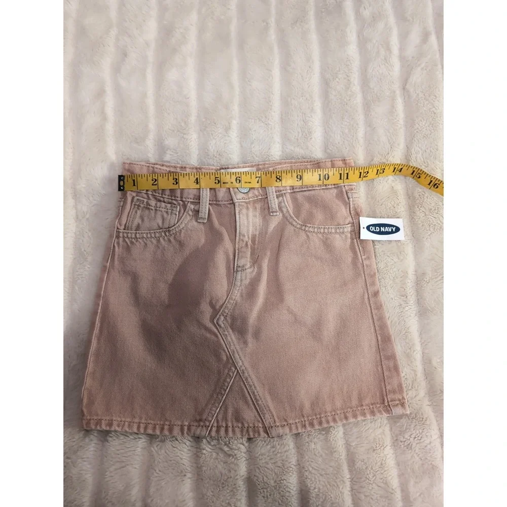 Old Navy NWT Girl's Pink Denim Cotton Mini Skirt‎ Size Small